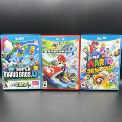 Wii U Games Lot Of 3 - Mario Kart 8, NEW Super Mario Luigi Bros U, 3D World