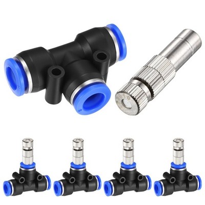 M METERXITY 5-Set Brass Misting Nozzles Tees Kit, 0.012''/0.3mm Orifice Mister...