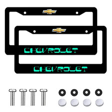 For Chevrolet 2PCS License Plate Frame Black Aluminum Made in USA