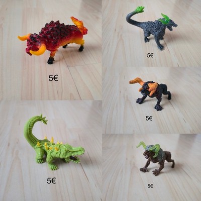 5 Schleich Eldrador Creatures Tier Figuren, Feuerstier, Krokodil, Konvolut