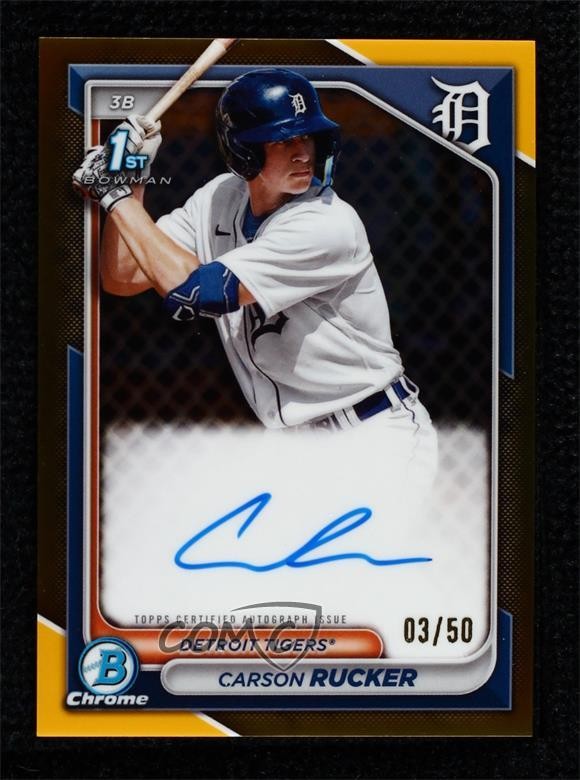 2024 Bowman Chrome Prospect Gold Refractor 3/50 Carson Rucker #CPA-CR Auto 1f5h