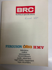 FERGUSON TV/RADIO/STEREO/RECORD PLAYER/AUDIO/HI-FI/TAPE RECORDER TECH SPECS 1971