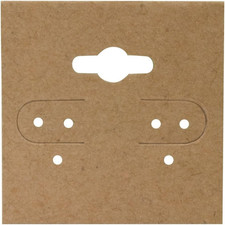 Kraft Earring Cards 1 1/2" x 1 1/2" Case of 100 