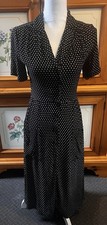 Urban Outfitters Maxi Dress Women's  Black Size XS Polka Dots VNTG 50’s Style
