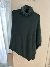 ANN TAYLOR Poncho Sweater Forest Winter Green Knit Cape XS/S
