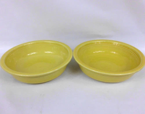 Vintage Fiesta Fiestaware Soup Cereal Bowls HLC USA Yellow 6.75 Inch Lot of 2