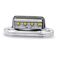 LED License Plate Light 1.7" x 1" with Stainless Steel Chrome Bezel