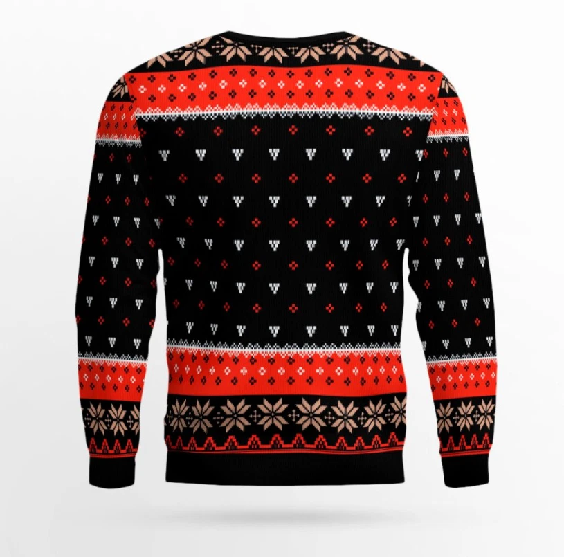 Naughty Tinsel Tits Ugly Christmas Sweater Black