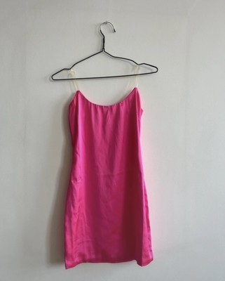 oh polly neon pink dress Bodycon Neon Pink Satin Dress Satin Mini Oh Polly Neon Dress Neon Pink  Ruched Highest Bodycon