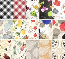Kitchen Design PEVA Tablecloth with Protective Flannel Backed Size  Pattern