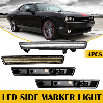 Front&Rear Lens Side Marker Lights LED For 2015-2023 Dodge Challenger SRT SXT 2D