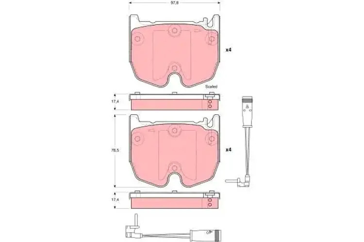 Brake pads GDB1599 TRW for MERCEDES-BENZ SL S-CLASS S-CLASS Coupe E-CLASS SLR