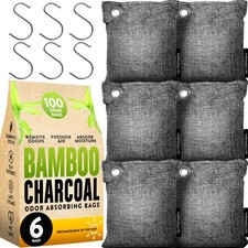 Charcoal Odor Absorber for Strong Odor 6 Pack, 100g each , Bamboo Charcoal A...