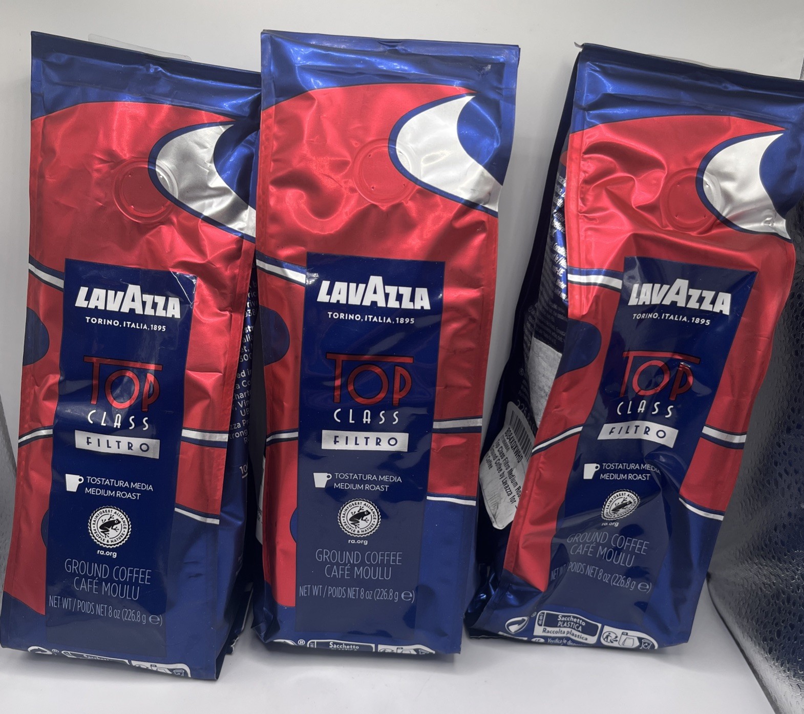 3 PACK Lavazza Top Class Filtro Ground Coffee Bags. EXP : 7/26 FREE SHIPPING