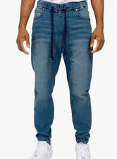 Victorious Men's Jogger Drop Crotch Denim Jogger Jean Pants Large 