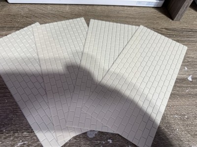 O Scale Stone Lg Tan Blocks (1 x1/2 ) Model Train Scenery Sheets - 4 Textured
