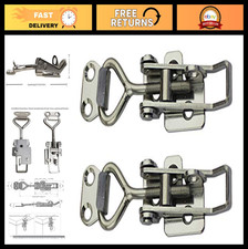 Adjustable Latch Buckle Cabinet Boxes Lever Handle Toggle Catch Latch Lock,Silve