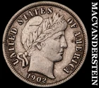 1902 Barber Dime - Scarce  Extra Fine  Better Date  No Reserve  #J9545