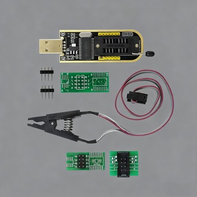CH341A 24 25 Series EEPROM Flasher USB  BIOS Programmer Mit SOIC8 Clip On-BoarDb