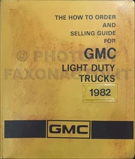 1982 GMC Light Duty Color and Upholstery Dealer Album Data Book Canadian Options