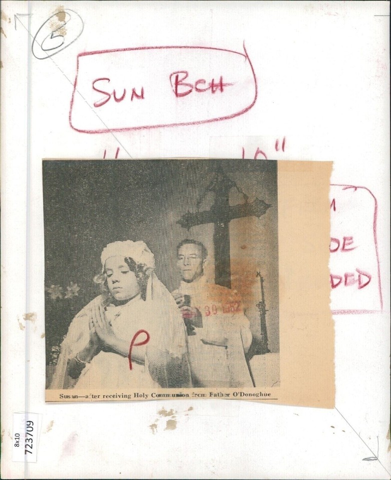 1962 Susan Holy Communion Church Father O Doneghue Beautiful Girl 8X10 ...