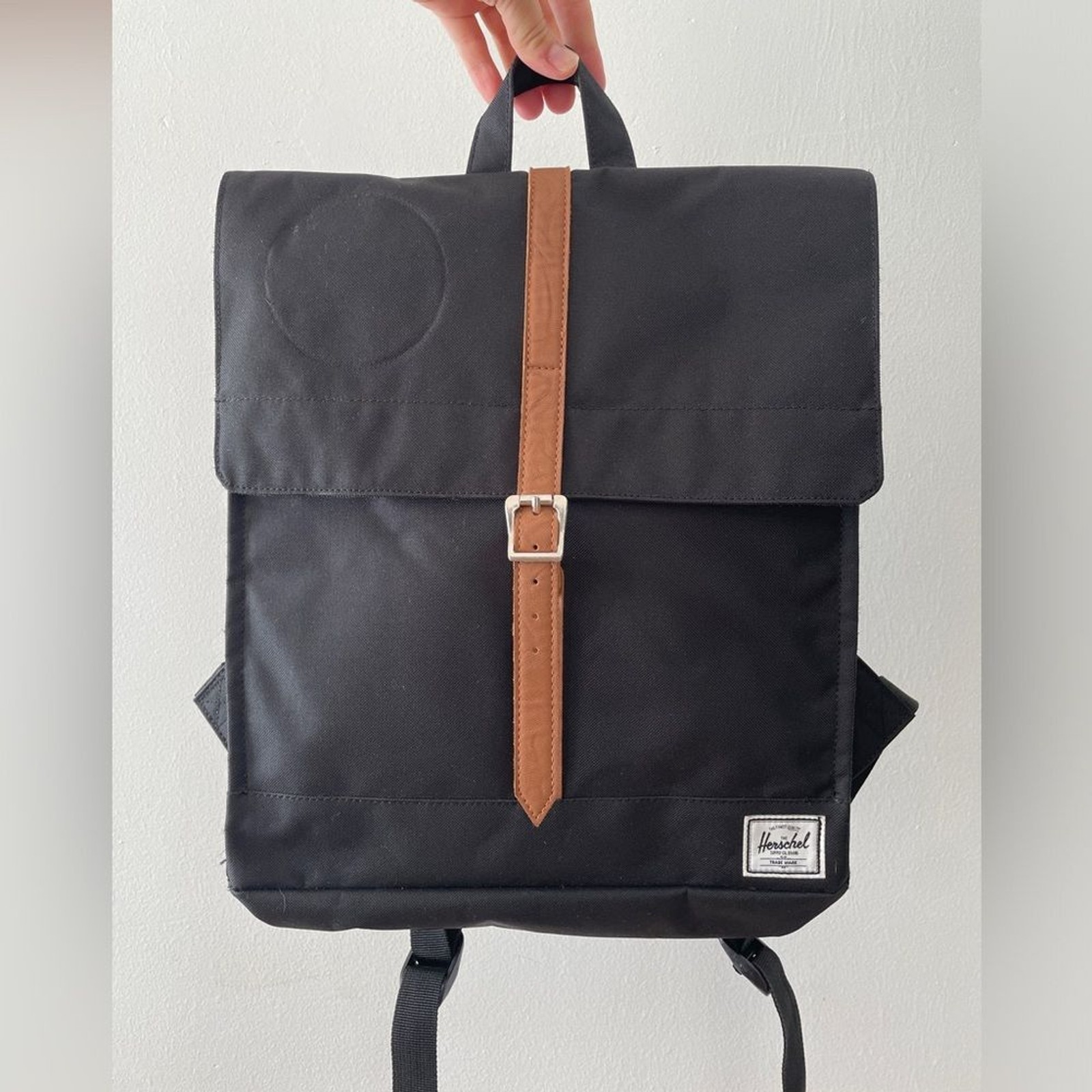 Herschel Black Slim Padded Laptop Backpack with Comfortable Straps