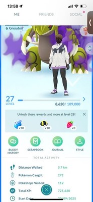 Pokemon Go (Stufe 27) Shiny Legendary Shadow Groudon (3 Shinys)