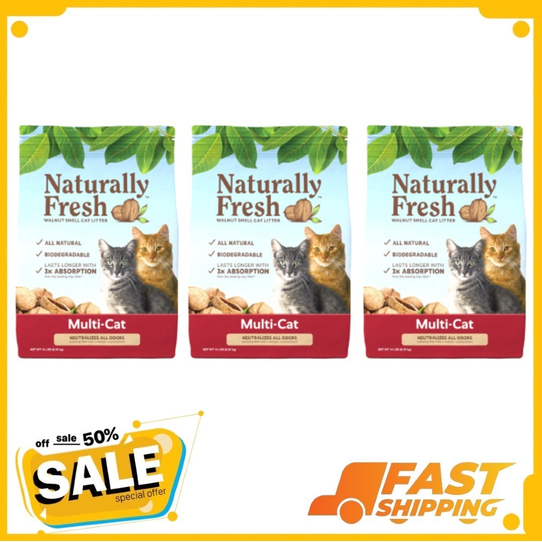 Naturally Fresh Walnut-Based Quick Clumping Multi-Cat Litter