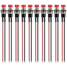 10 Stück Mini-Druckknopf Schalter für Modellbahn rot, 7 Millimeter, 230 Volt,...
