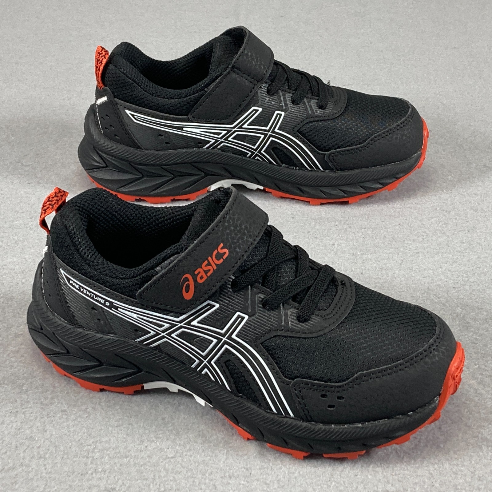 Asics Pre Venture 9 PS Shoes Kids 13 Black/Orange Trail Running Hiking Sneakers thumbnail 2