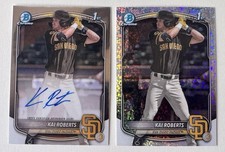 2025 Bowman Chrome Kai Roberts Prospect Auto & Mini Diamond Refractor Padres
