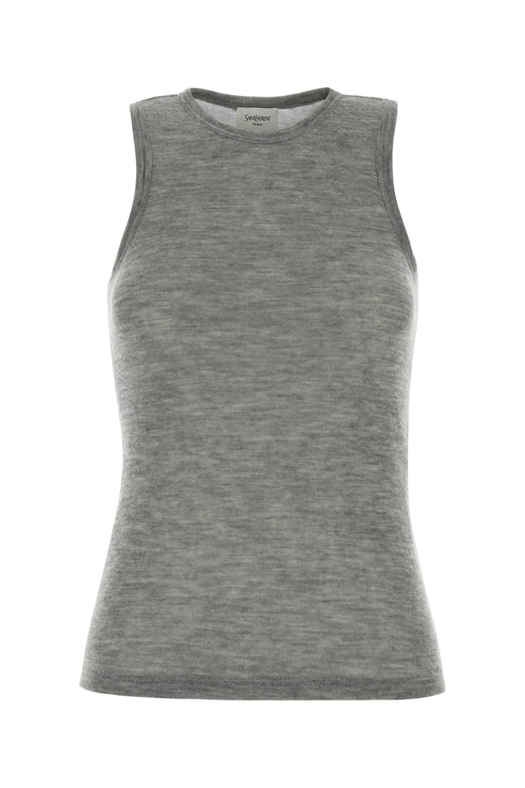 SAINT LAURENT Melange Gray Cashmere Tank Top New & Authentic