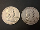 Lot (2) 1952-P F & 52-S Franklin Half Dollar Coins