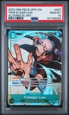 2022 ONE PIECE OP01-ROMANCE DAWN ALTERNATE ART 047 TRAFALGAR LAW PSA 10