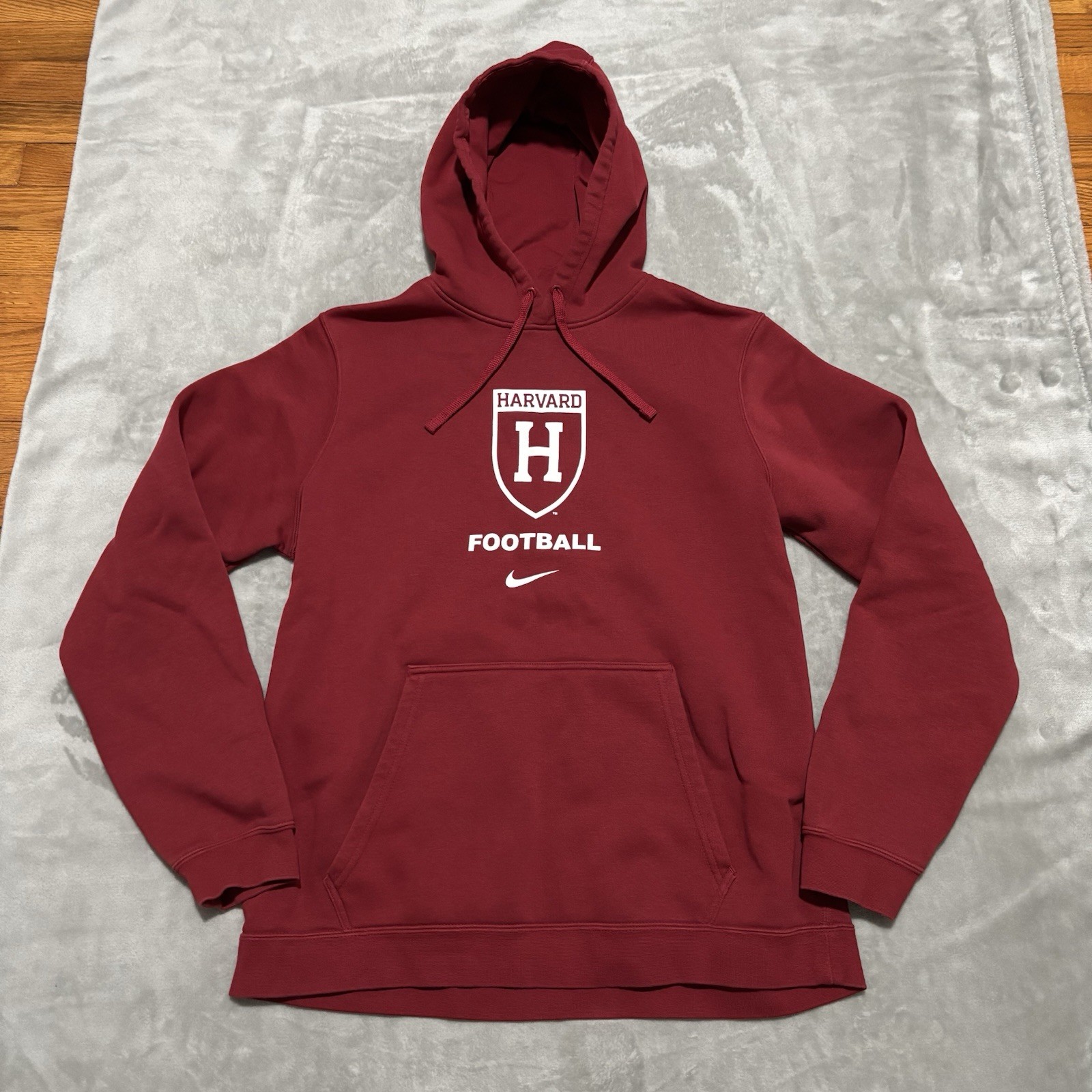 Nike Mens Harvard Football Hoodie Crimson Center Swoosh Ivy League NCAA Sz L