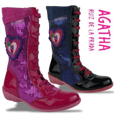 Agatha Ruiz de la Prada Mod.111983 Lederstiefel Pailletten Gr.27-35