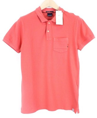 SCOTCH & SODA Ams Blauw Men`s T-Shirt S Pink Cotton Dyed Short Sleeve Polo *
