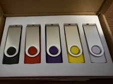 5-Pack Swivel USB Flash Drives Multicolor each 64GB
