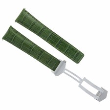 22MM MONACO LEATHER WATCH BAND STRAP FOR TAG HEUER CARRERA  BUCKLE CLASP GREEN