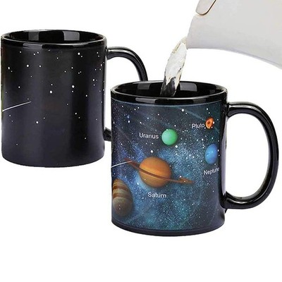 Heat Changing Solar System Magic Coffee Mug Heat Sensitive Porcelain Tea Cup ...