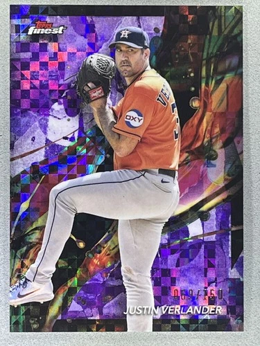 2024 Topps Finest Purple Checker Refractor JUSTIN VERLANDER #77 Astros #/150