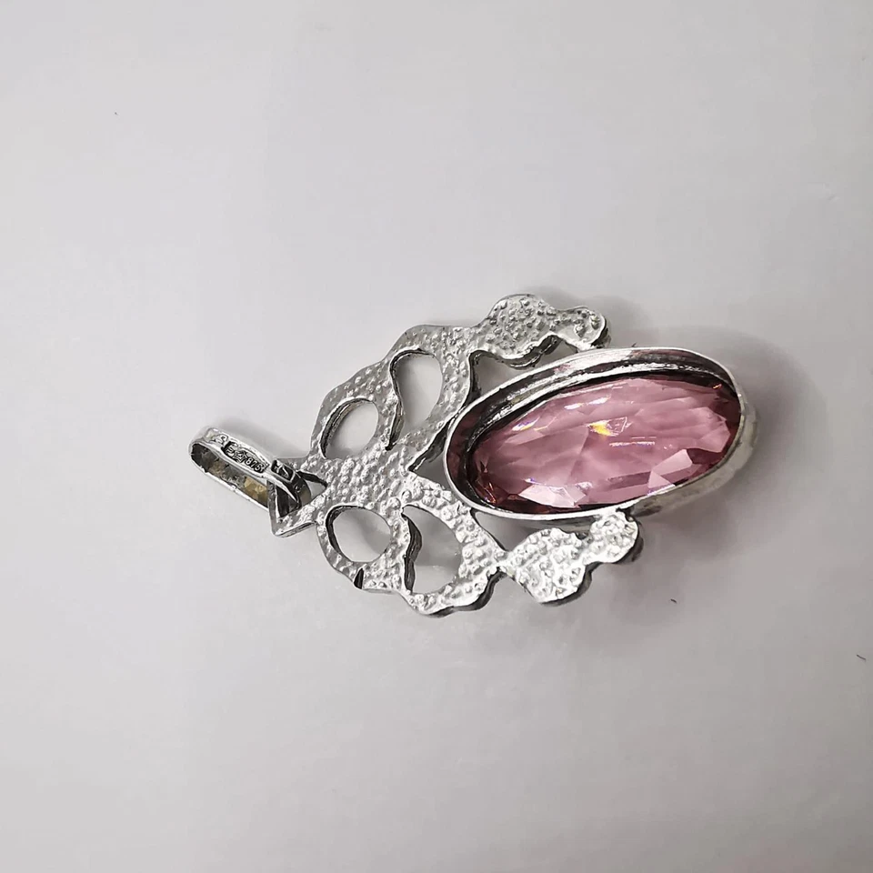 875 Plata Hecho a Mano Estrella Colgante 1.5cm 3.46g Rubí Rosa Joyería... - Imagen 4 de 4