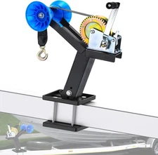 Up/Down Adjustable Boat Trailer Winch Post with Towing Winch, Black 