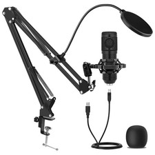 USB Condenser Microphone,Computer PC Microphone Kit with Adjustable Boom Arm ...