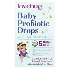 Baby Probiotic Drops with Vitamin D, 0.34 fl oz 10 ml 