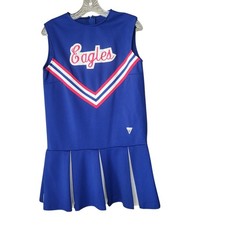 VTG Varsity Cheerleader Uniform Dress Pleated Skirt 38-15 Blue Eagles