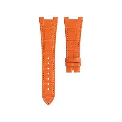Orange Strap for Patek Philippe Nautilus in Crocodile/Alligator Grain - 24x12...