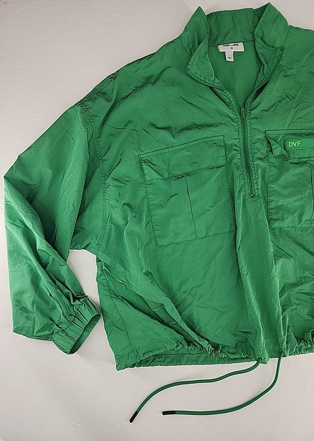Green Nylon Windbreaker Packable Lightweight Rain… - image 2