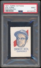 1971 Topps Tattoos Perforated Joe Torre PSA 9 *4724 pop 1 none higher