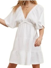 Aerie White Cotton Summer Mini Dress